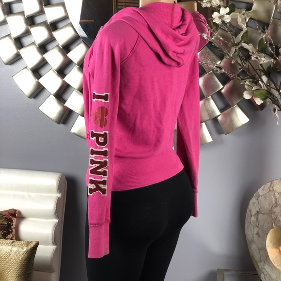 PINK Victoria’s Secret I ❤️ Pink Hoodie - Picture 4 of 8